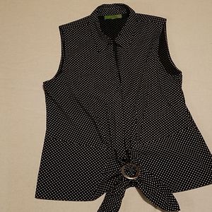 Sleeveless, Polka Dot Blouse